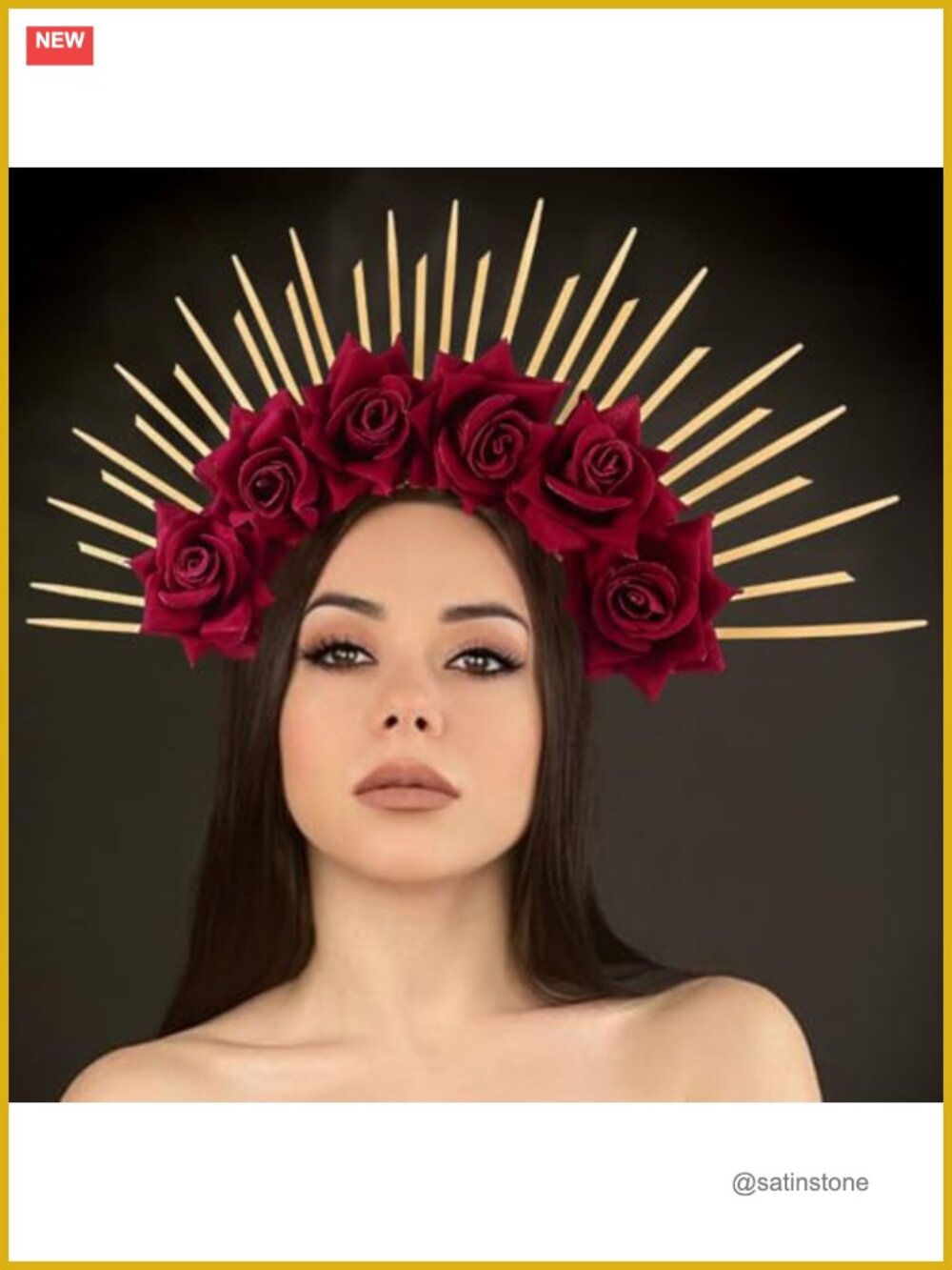 Halo Crown Headband Spiked Goddess Flower Costume Headwear for Women